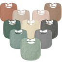 Susurration Muslin Baby Drool Bibs 10Pack Soft Square Adjustable Bandana Bibs for Unisex Newborn Baby Girls&Boys 0-36M