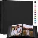 potricher Small 8x10 Photo Album 160 Pockets Linen Cover Large Capacity Picture Book for Family Wedding Anniversary and Baby (Black)