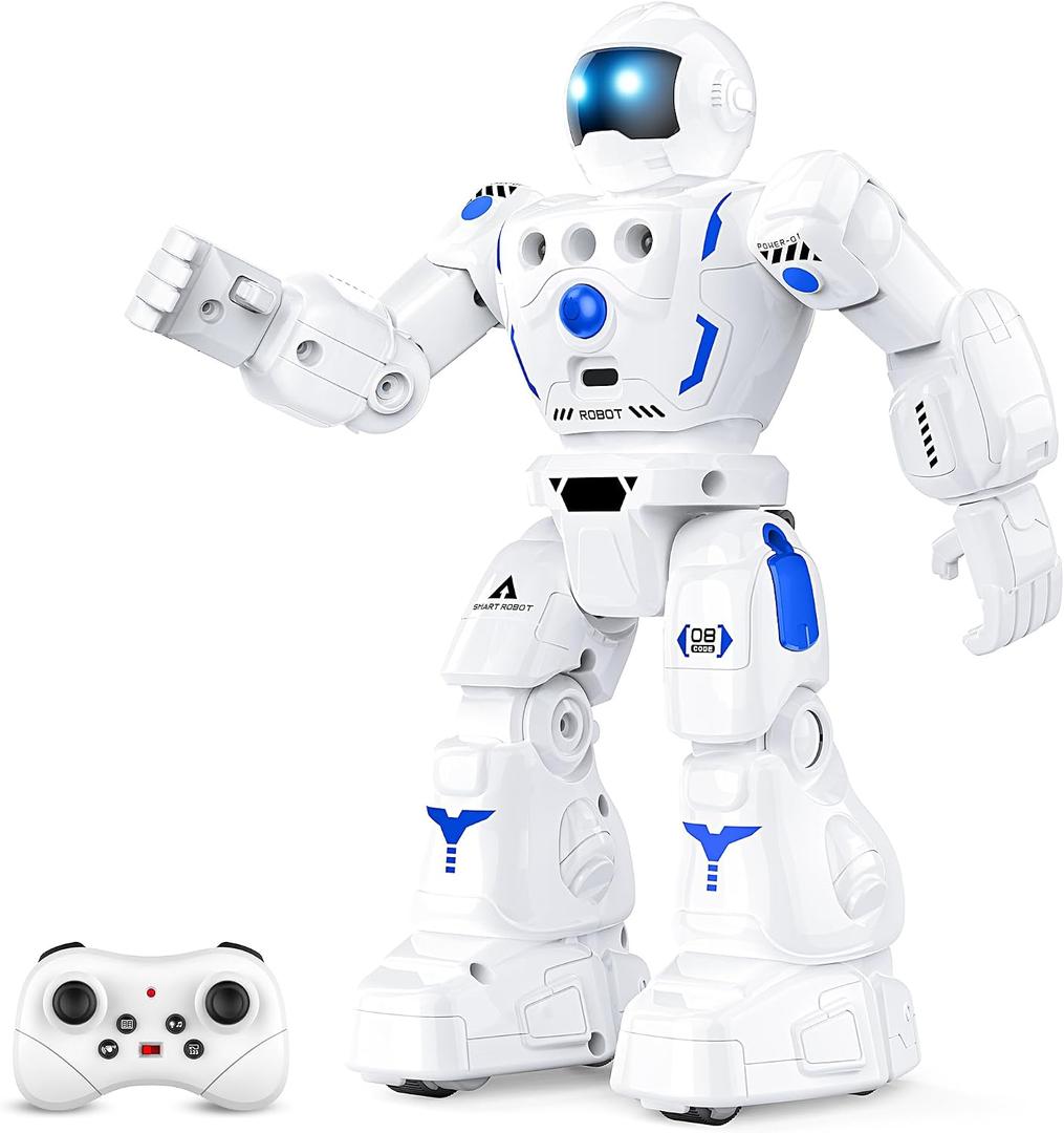 Robot Toys for Kids 3-5, Programmable Remote Control Robots | RC Gesture Sensing Control Smart Robot for Age 3-12 Kids with Sliding, Walking, Sing and Dancing, 3-Stories Christmas, Medium