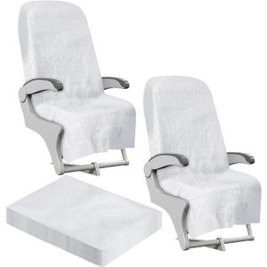 20 Pack Disposable Airplane Seat Covers Non-Woven Safety Protection Portable Cover White 60 x 24 Inches Public Seat Protector for Airplane Train Bus Car Office Movie Theatre Chair (Solid)