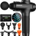 RAEMAO Massage Gun, Handheld Electric Deep Tissue Muscle Massager for Athletes for Pain Relief Attaching 8 Replacement Heads, Percussion Massager with 10 Speeds, Mothers Day Gifts, Black (Black)