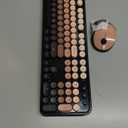 Wireless Keyboard and Mouse Combo, Retro Typewriter Keyboard with Round Keycaps, Full-Size Ergonomic, Aurora Red, Ideal for Windows PC, Home, Office, and College