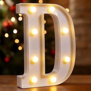 DyingSwan Small Led Marquee Letters, Light Up Letters, 8.58 Inch Led Letter Lights, Battery Powered Lighted Sign for Table, Party, Birthday, Christmas Decor (Letter D)