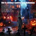 New Cracker Barrel Witch Statue, Resin Witch Figurine Outdoor Desktop Decorations (Witch Statue 11.8in)