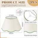 VIHOSE 9.4'' Bottom x 5.9'' High x 5.1'' Top Set of 2 Beige Lamp Shade with Petal Edge, Fabric Chandelier Scalloped Lampshade, for Floor Wall Lamps Table Bedroom Living Room (Light Green Edge)