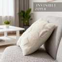 Valentines Pillow Covers 18x18 Inch Set of 2 - White Heart Soft Plush Faux Fur Jacquard, Romantic Love Decorative Throw Pillowcases for Bedroom Sofa Anniversary Wedding Holiday Home Decor (white)