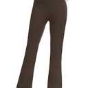 FireSwan Flare Leggings for Women High Waisted Seamless Yoga Pants with Tummy Control Bootcut Bell Bottoms Leggings Brown, XL
