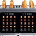 Mecity 4 Slice Toaster Wide Slot, Auto Lift Keep Warm Smart Toaster with Touch Screen, Dual Control Panel, Defrost, Auto Shut Off Digital Toasters for Bagel Muffin Waffle Gluten Free Breads1700W 120V