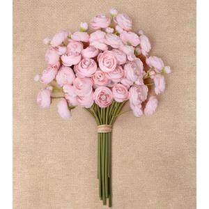 Ranunculus Artificial Flowers 18 Pcs, Faux Silk Mini Peonies Bulk Flowers for Vase, Fake Wedding Filler Flowers for DIY Bouquets, Centerpieces Arrangements Bridal Shower Decor, Shabby Blush