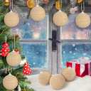 Odies 9 Pcs 2.36 Inch Natural Jute Decor Balls, Cream White Boho Farmhouse Hanging Ornaments for Home, Wedding, Wreath & Seasonal Decor