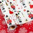 Retrify Christmas Wrapping Paper - Nutcracker Stars Girl Dance and Snowflake Pattern Metallic Gold Foil Shine Gift Wrap Paper for Holiday Shower Party Celebration - 17 Inch x 32.8 Feet Mini Roll