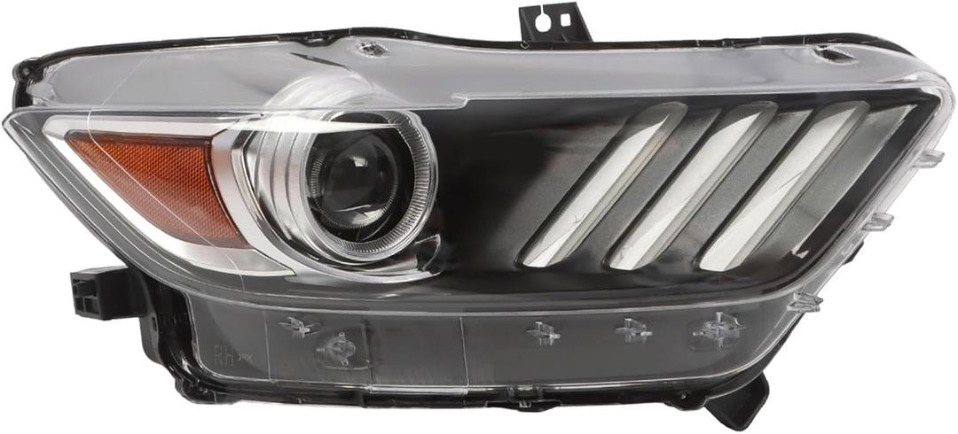 Passenger Side Xenon Headlight Compatible with Mustang 2015-2017 w/DRL Front Right FO2519124 Projector Headlamp
