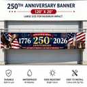 250 Anniversary USA Flag 250 Year American Flag 4th Of July Decorations 120" 20" Large 250th Anniversary USA Banner For Outdoor Indoor Yard Garden Porch Lawn