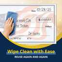 Giant Dry Erase Check - 16" x 32", Reusable Big Oversized Blank Check for Presentation - Great Photo-Op for Fundraisers, Charity & Donation Events