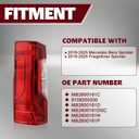 Left Tail Light Assembly Driver Side Compatible with 2019-2025 Mercedes Benz Sprinter Freightliner Sprinter Van, Rear Brake Lamp W/Circuit and Bulbs Halogen, Replaces# 9108200200, MB2800161C