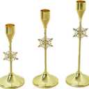 2025 European-Style Christmas Metal candlesticks with Snowflake Decorations, Romantic Wedding Photography Props, Atmospheric (Set of Gold)