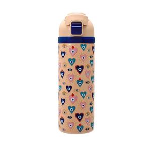 Mayim Capsule – 24oz Vacuum Insulated Water Bottle with Locking Lid & Carry Handle | Stainless Steel Travel Tumbler for Iced Coffee & Water | BPA-Free, Leakproof (Blush- Evil Eye Hearts)