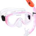 Kids Snorkel Set, Children Anti-Fog Diving Mask Swimming Goggles Dry Top Snorkel Equipment Snorkeling Packages Swimming Gear for Youth Boys Girls Age 5-10