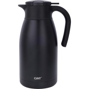 GiNT 1.9L / 64Oz Thermal Coffee Carafe, Insulated Stainless Steel Coffee Carafes for Keeping Hot/Double Walled Vacuum Thermal Carafe (Black) (EXP 05/01/30)