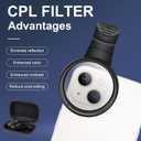 52mm CPL Filter for Phone,Compatible for iPhone 15 14 13 12 11,Motorola,Google Pixel and Other Smart Phones (Black)
