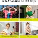 JISULIFE Handheld Fan Life7 Ultimate Flexibility: Wide & Strong Airflow, 19.5H Max Cooling, 5000mAh Rechargeable, 5-Speed, LED Display, 3 IN 1 Portable Fan for Travel, Concerts, Sports Events(Black)
