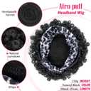 Afro Puff Headband Wig for Black Women Natural Black Kinky Curly Put-On & Go Afro Headband Wig, Easy Wear, Stylish Protective Afro Wigs