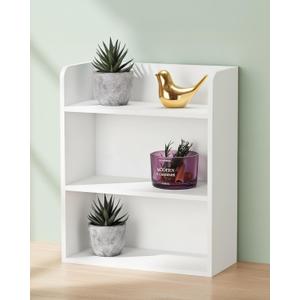 3-Tier Trinket Shelf, Small Display Shelf for Wall or Countertop, Wooden Knick-Knack Shelves for Collectibles, Perfume & Crystal Storage, White