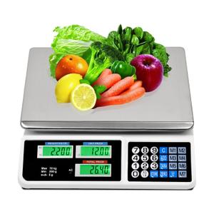 EASIGO Digital Weight Price Scale Electronic Price Computing Scale LCD Digital Commercial Retail Food Meat Weight Scales, Upgraded Version (66LB)