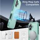 Temdan Designed for iPhone 16 Case Magnetic,[Compatible with Magsafe][Military Grade Drop Protection] Dropproof Heavy Duty Tough Rugged Shockproof Phone Case for iPhone 16 (6.1")-Light Green