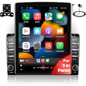 9.7" 4Core IPS 2+32GB IPS Vertical Screen Android Car Radio Audio Video Stereo Receivers for 2Din Raido Model with CarPlay Android Auto WiFi BT MirrorLink Split Screen PIP GPS Navigation