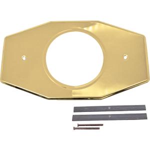 Westbrass One-Hole Remodel Plate for Moen and Delta, Polished Brass, D502-03