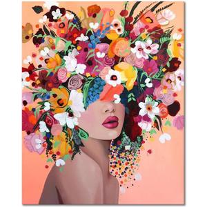 Paint by Numbers for Adults, DIY Girls Adult Paint by Numbers Kits on Canvas Flowers Painting Kits for Kids Beginner 16x20 inch Flameless Oil Painting Kits Gift for Kids and Adults