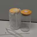 DWTS DANWEITESI Iced Coffee Cups with Lids 2 pcs,16 oz Glass Cups with Lids and Straws as Coffee Bar Accessories,Beer Drinking Glasses,Reusable Glass Tumbler,Cute Coffee Cups for Coffee, Juice, Gifts