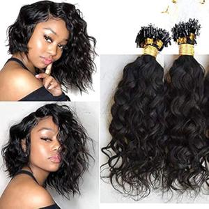 Natural Curly Extensions Human Hair Brazilian Micro Loop Ring Hair 1g/pcs 100pcs Pack Natural Color 24 Inch
