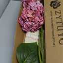 Magenta Pink 2 PCS 21in Hydrangea Artificial Flowers Latex Large Real Touch Faux Hydrangea Flowers with Stems for Home Halloween Decor Outdoor Bouquets Floral Arrangements