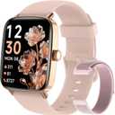 Fitpolo Smart Watch for Women, Stainless Steel Bezel Fitness Tracker (Make/Answer Calls), IP68 Waterproof, Heart Rate SpO2 Monitor, Sleep & Activity Tracking Smartwatch for Android Phones iPhone