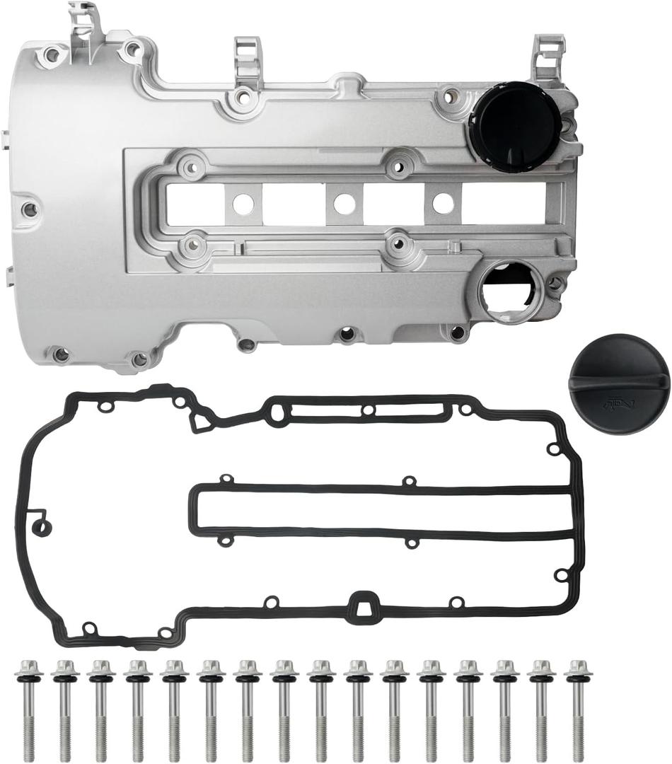 Upgraded Aluminum Valve Cover with Gasket, Bolts & Oil Filler Cap Compatible with 2011-2020 Chevy Cruze Sonic Trax Volt ELR Buick Encore 1.4L Turbo Replace 55573746 25198498 264-968 25198874