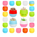 Elsjoy 30 Pack Mini Succulent Pot, 3 Inch Plastic Seed Starter Pots Small Cute Succulent Planter with Drainage for Indoor & Outdoor Plants, Home Decor, Free Assembly