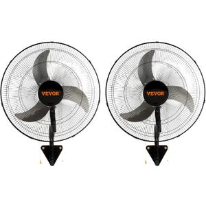 VEVOR Wall Mount Fan, 2 PCS 18 inch Oscillating, 3-speed High Velocity Max. 4000 CFM Industrial Wall Fan for Indoor, Commercial, Residential, Warehouse, Greenhouse, Workshop, Basement, Garage,Black