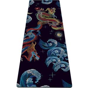 Nuveti Yoga Mat Print Extra Thick TPE Non Slip Fitness Exercise Mat with Carrying Bag,72"x24" Extra Thick 6MM Exercise & Workout Mat for Yoga, Pilates Fitness and Floor Exercises (Dragon)