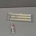 GenSwin Flameless Taper Candles with Remote Timer, Real Wax LED Flickering Candlesticks Battery Operated 3D Wick for Wedding, Party, Home(Ivory, 9.84", Set of 3)