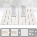 Large Stone Dish Drying Mat for Kitchen Counter, 24"(L)16"(W) Fast Dry Super Absorbent Collapsible Dish Drying Mats, Eco-Friendly Diatomaceous Earth Mats for Dishes Bottles Cups,Match Any Countertop