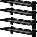 Slatwall Shelves 24x10 Inch, Slatwall Accessories for Retail, Garage, Home Storage, Heavy Duty Slat Wall Hanging Shelf (4, Black)