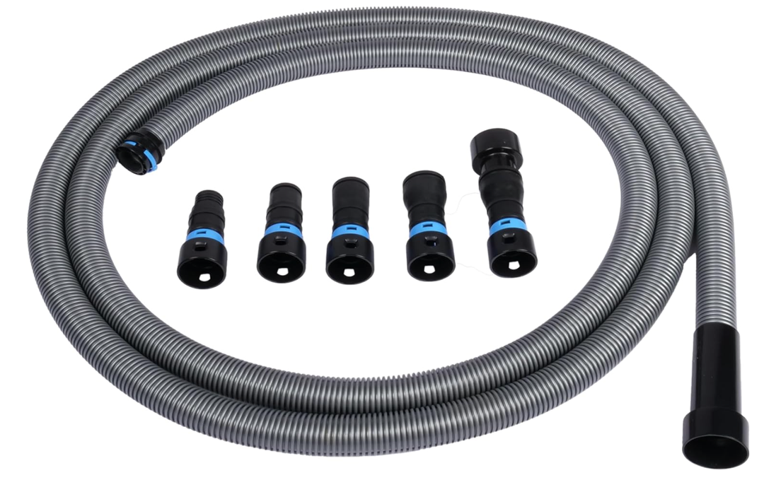 CenTec Systems 94709 Quick Click 16 Ft. Hose for Home and Shop Vacuums with Expanded MultiBrand Power Tool Adapter Set for Dust Collection