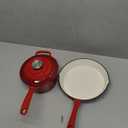 MAISON ARTS Enamel Cast Iron 7 Piece Cookware Set, Heavy Duty Dutch Ovens Pot with Lid, Red Non Stick Pots and Pans Sets, Oven Safe up to 500F