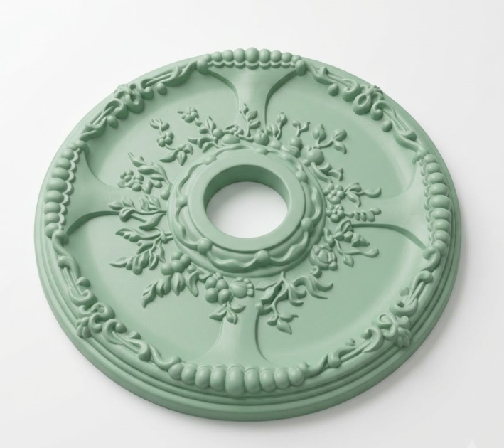Decorative Ceiling Medallions Modeled After Original Historical Patterns & Designs, Athenian Green