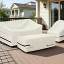 Porch Shield Patio Coffee Table Cover - Waterproof Outdoor Furniture Rectangular Small Table Covers 48 x 26 inch, Beige