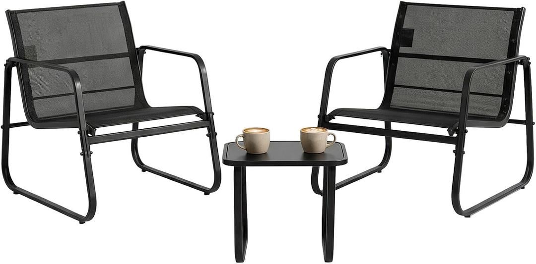 DUMOS 3 Piece Patio Furniture SetOutdoor Patio Furniture Set with Table, Patio Sectional Bistro Sets for Lawn, Garden, Balcony, Poolside