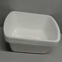 Honeydak 8 Pack Wash Basins Plastic Wash Tub White 7 Quart Graduated Buckets Rectangular Plastic Hospital Bedside Soaking Tub Washing Basin for Cleaning Foot Bath Washing Dishes Face Cleansing