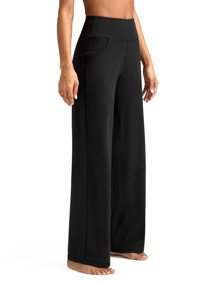 ESOFT Wide Leg Pants Women High-Waisted Yoga Work Dress Pants with Pockets, Casual Sweatpants Size S